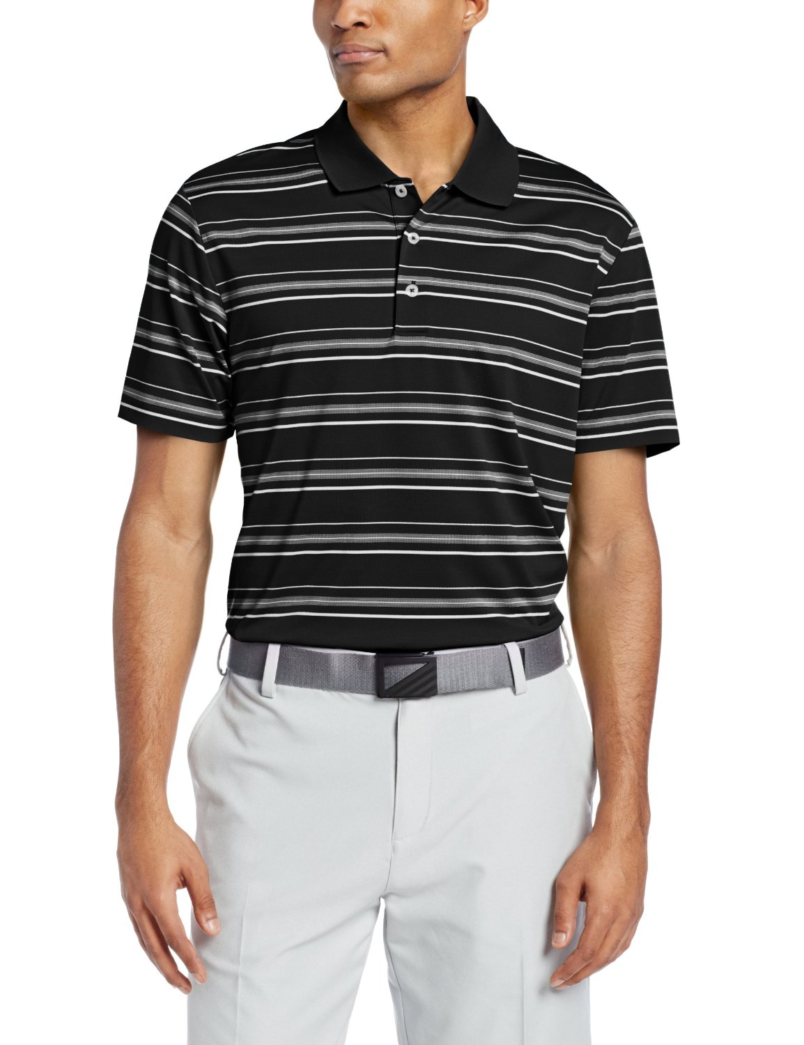 adidas men's puremotion textured stripe polo