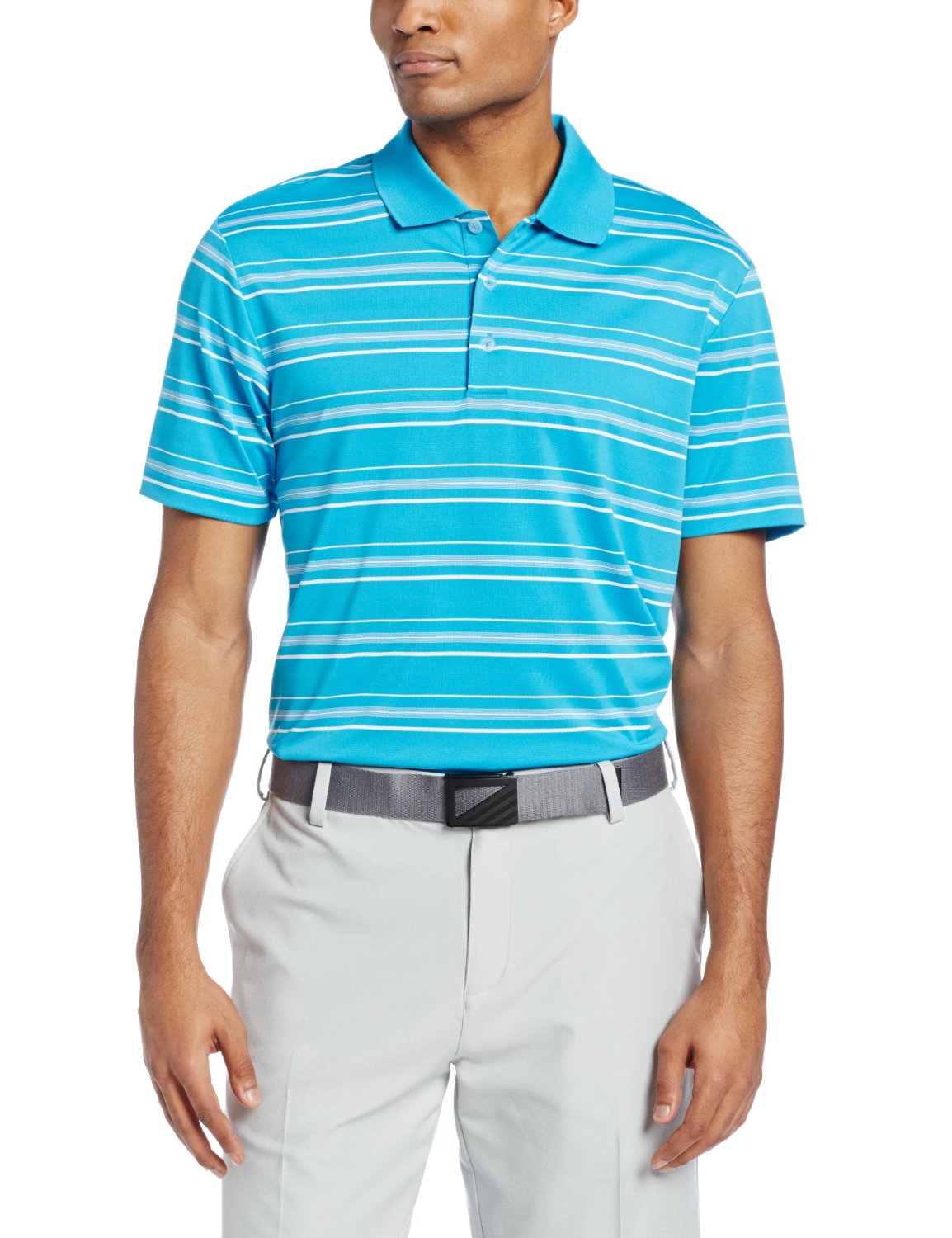 Adidas Mens Puremotion Textured Stripe Golf Shirts