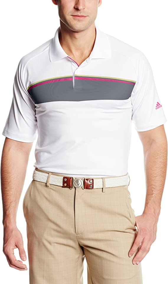 Adidas Mens Puremotion Tour Climacool Geo Print Golf Polo Shirts
