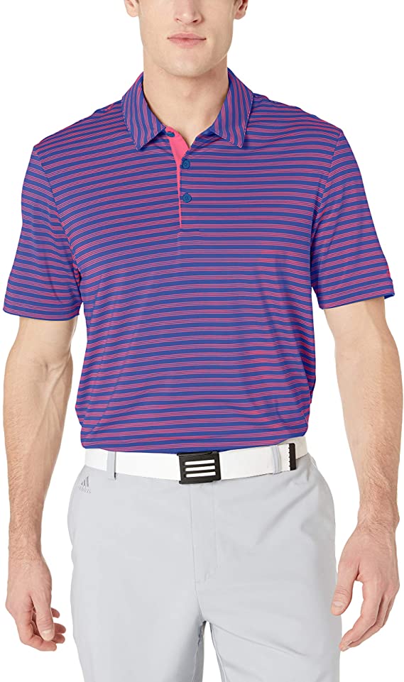 Mens Adidas Ultimate 2 Color Stripe Golf Polo Shirts