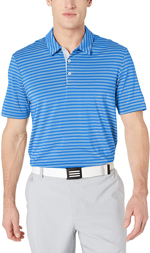 Adidas Mens Ultimate 2 Color Stripe Golf Polo Shirts