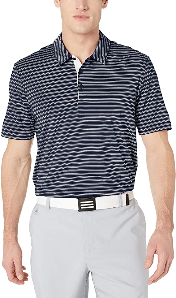 Adidas Mens Ultimate 2 Color Stripe Golf Polo Shirts