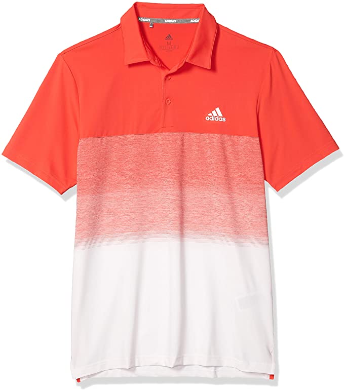 Adidas Mens Ultimate365 Fade Stripe Golf Polo Shirts