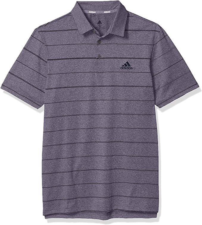 Adidas Mens Ultimate365 Heathered Stripe Golf Polo Shirts