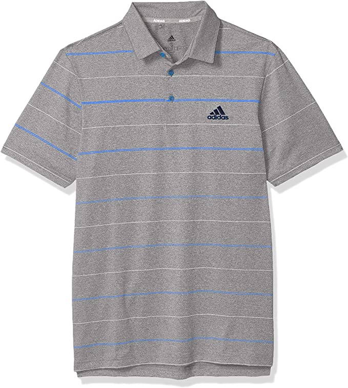 Adidas Mens Ultimate365 Heathered Stripe Golf Polo Shirts