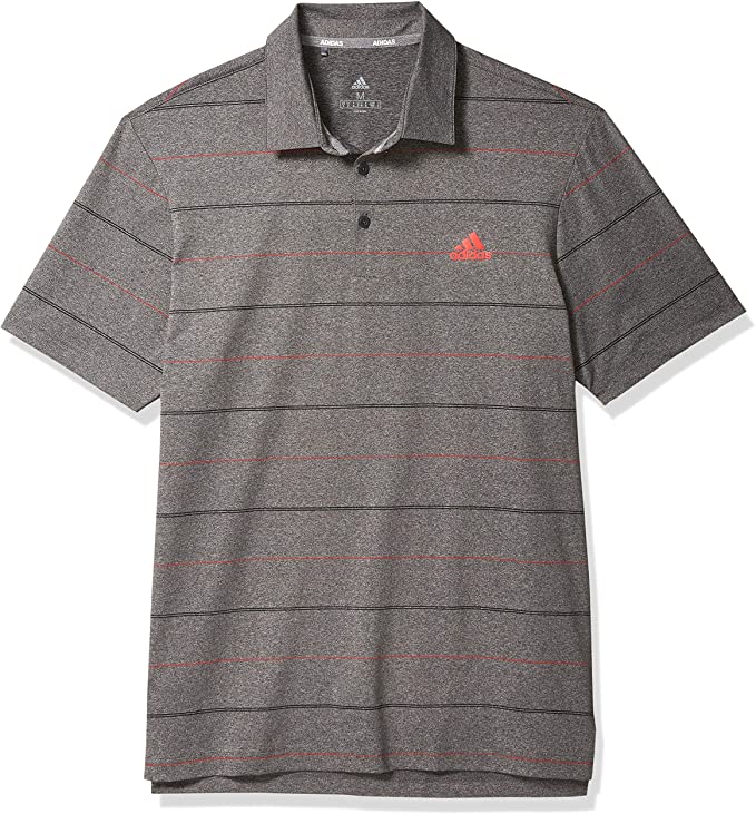 Adidas Mens Ultimate365 Heathered Stripe Golf Polo Shirts