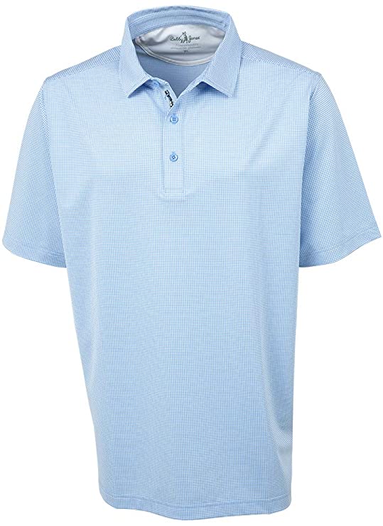 Bobby Jones Mens XH20 Grid Jacquard Performance Golf Polo Shirts