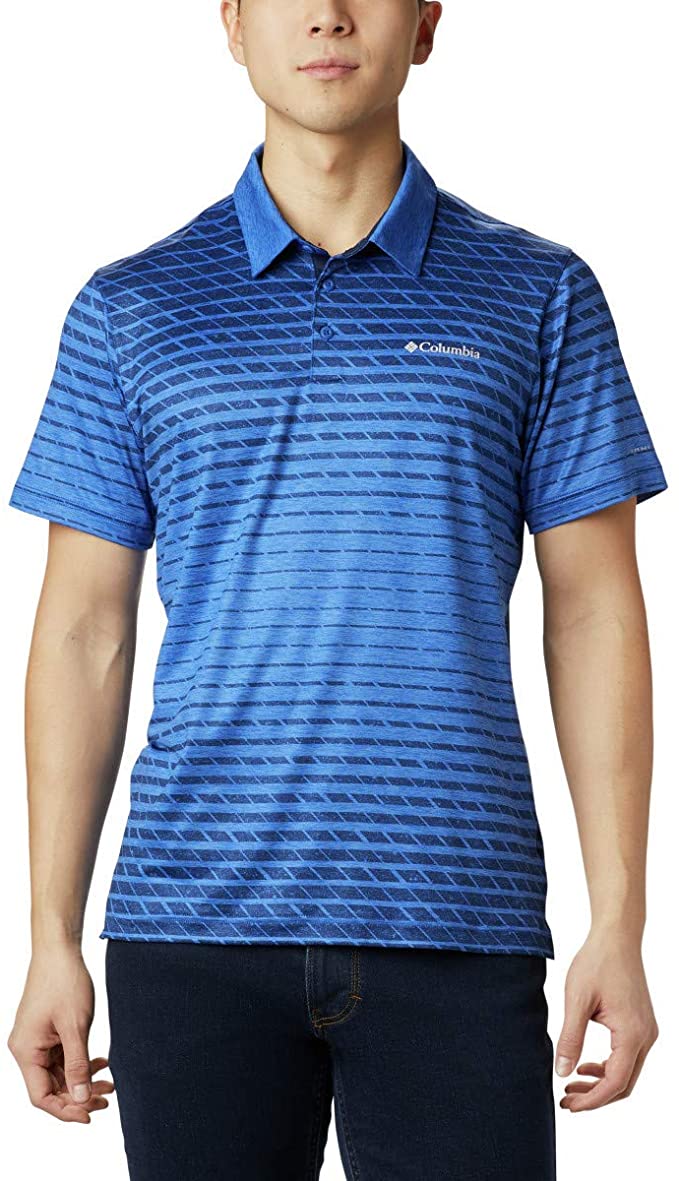 Columbia Mens Tech Trail Print Golf Polo Shirts