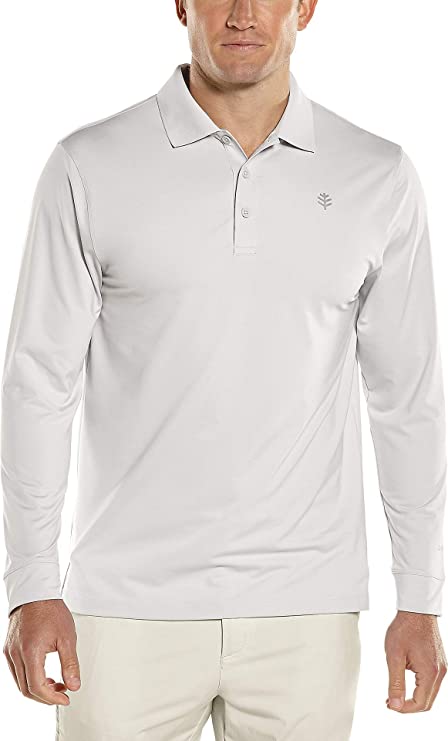 Coolibar Mens UPF 50+ Erodym Long Sleeve Golf Polo Shirts