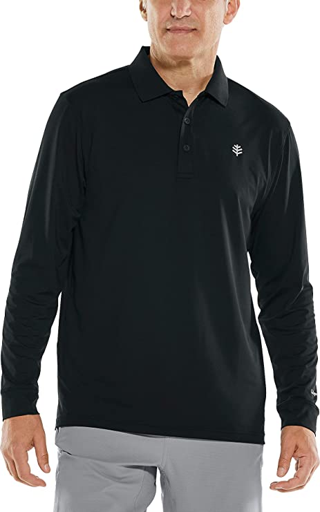 Coolibar Mens UPF 50+ Erodym Long Sleeve Golf Polo Shirts
