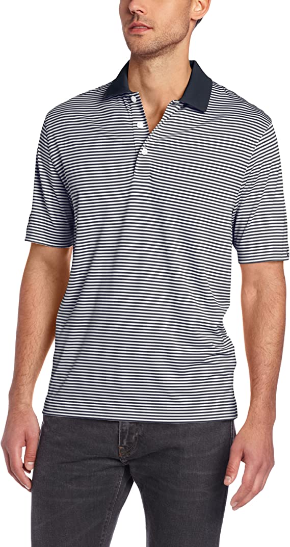 Mens Cutter & Buck Drytec Trevor Stripe Golf Polo Shirts