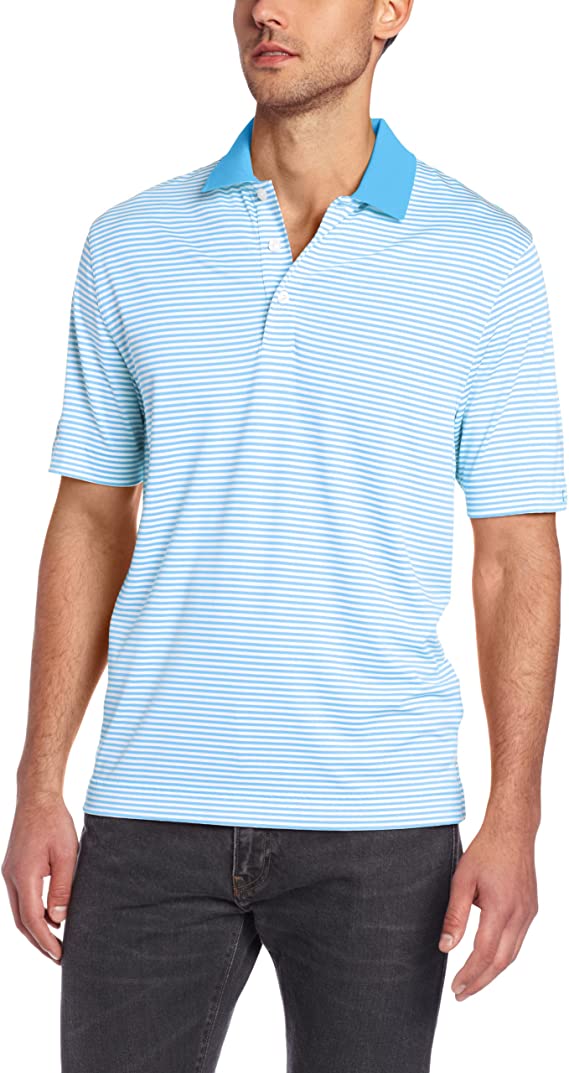 Cutter & Buck Mens Drytec Trevor Stripe Golf Polo Shirts