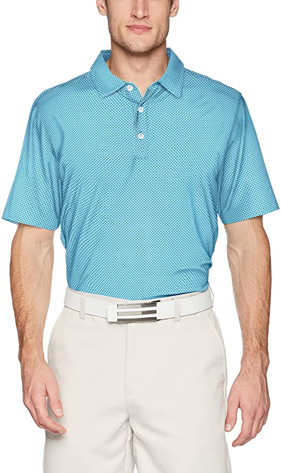 Mens Cutter & Buck Moisture Wicking Drytec UPF 50+ Print Jersey Golf Polo Shirts