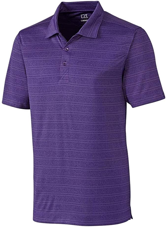 Cutter & Buck Mens Moisture Wicking Melange Stripe Interbay Golf Polo Shirts