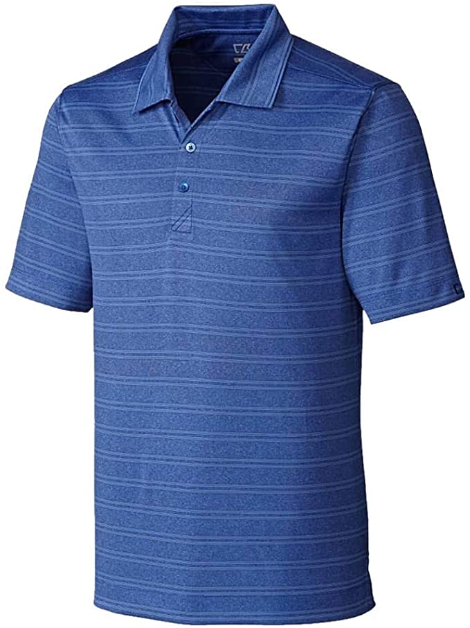 Cutter & Buck Mens Moisture Wicking Melange Stripe Interbay Golf Polo Shirts
