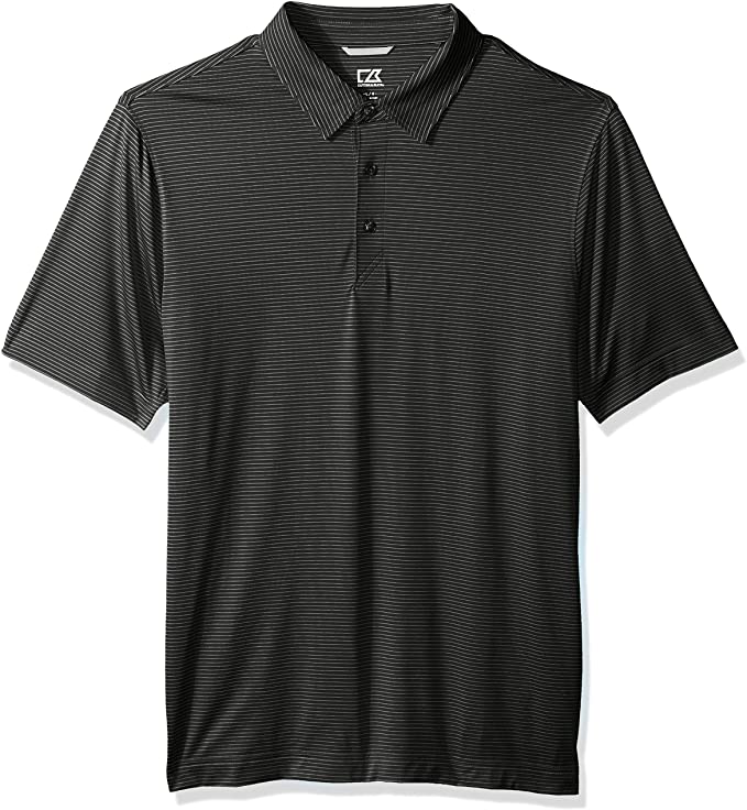 Cutter & Buck Mens Moisture Wicking Pinstripe Prevail Golf Polo Shirts