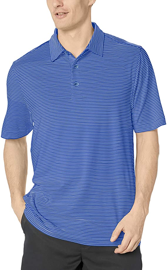 Cutter & Buck Mens Moisture Wicking UPF Drytec Forge Pencil Stripe Golf Polo Shirts