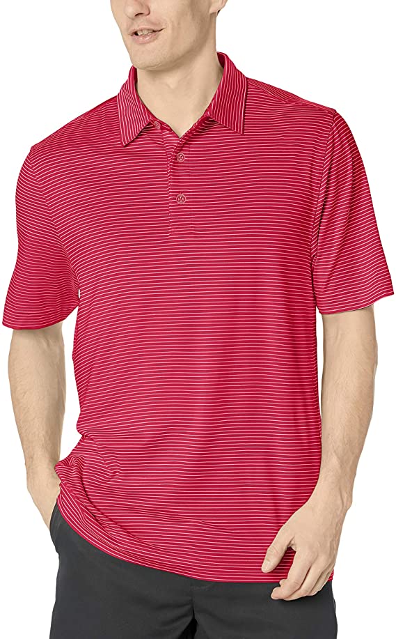 Cutter & Buck Mens Moisture Wicking UPF Drytec Forge Pencil Stripe Golf Polo Shirts