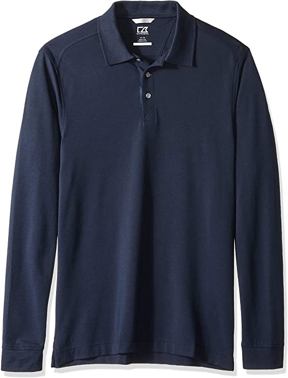 Cutter & Buck Mens UPF 35+ Long Sleeve Avantage Golf Polo Shirts
