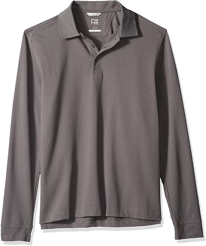 Cutter & Buck Mens UPF 35+ Long Sleeve Avantage Golf Polo Shirts