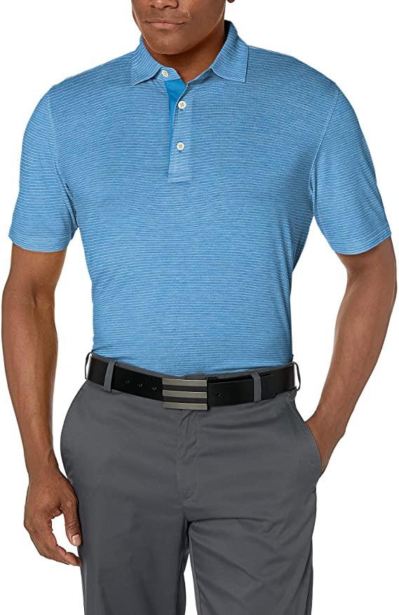 Greg Norman Mens Foreward Series Heathered Stripe Golf Polo Shirts