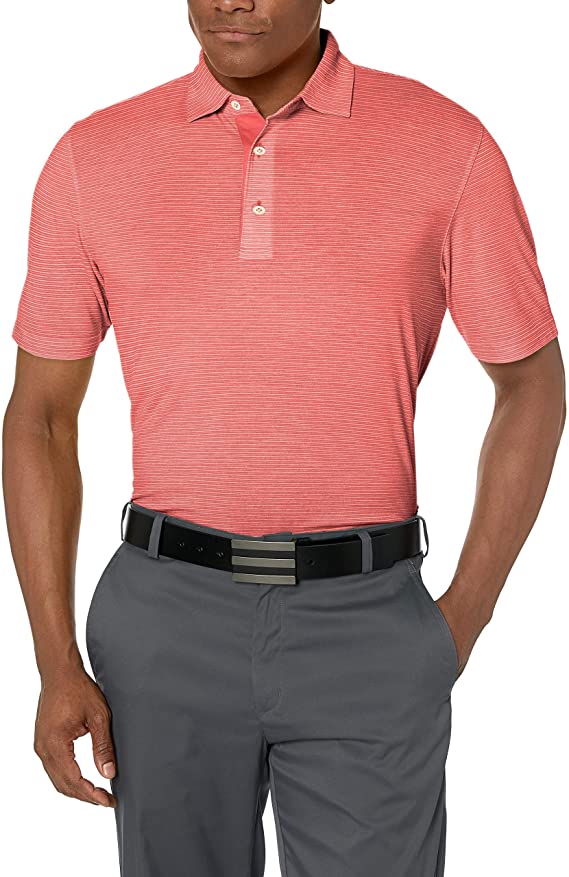 Greg Norman Mens Foreward Series Heathered Stripe Golf Polo Shirts