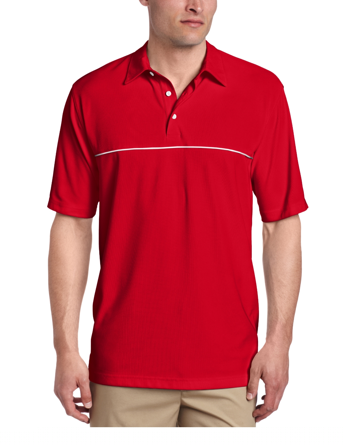 Mens Greg Norman ProTek Engineered Stripe Golf Polo Shirts