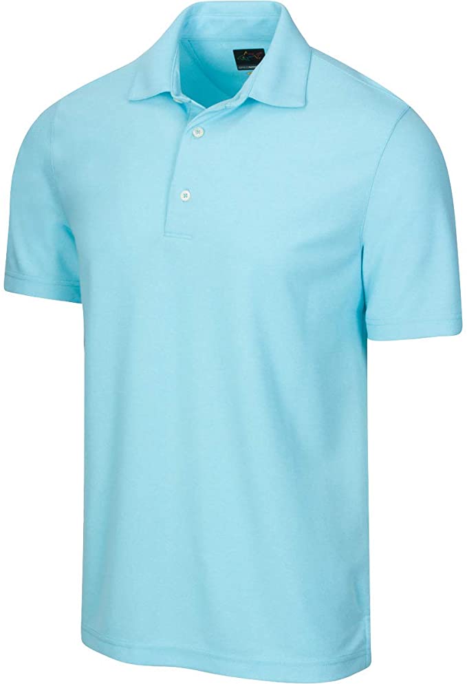 Greg Norman Mens ProTek Heathered Micro Pique Golf Polo Shirts