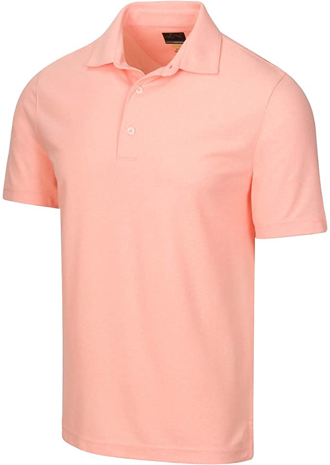 Greg Norman Mens ProTek Heathered Micro Pique Golf Polo Shirts