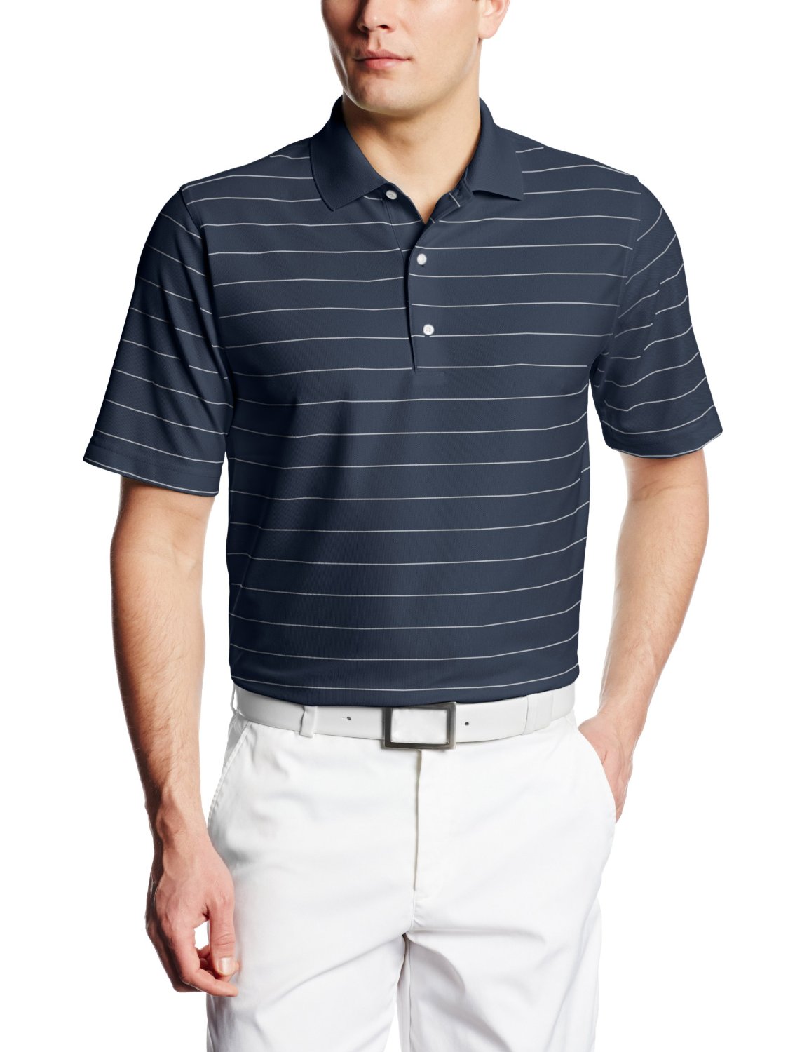 Greg Norman Mens ProTek Micro Pique Stripe Polo Shirts