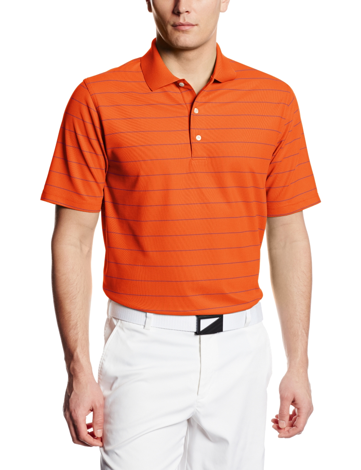 Greg Norman Mens ProTek Micro Pique Stripe Golf Shirts