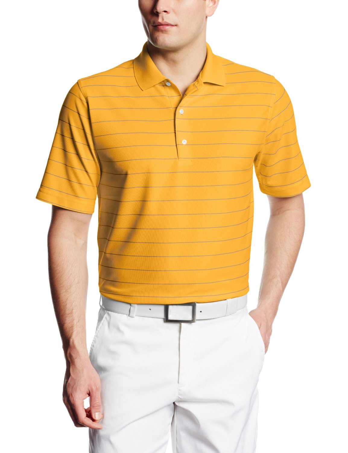 Greg Norman ProTek Micro Pique Stripe Golf Polo Shirts
