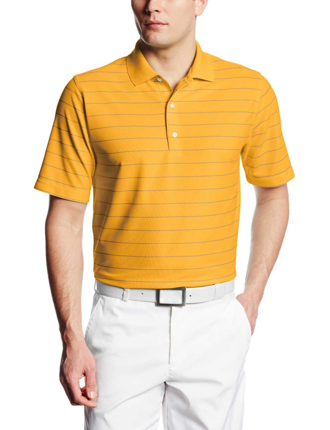 Greg Norman ProTek Micro Pique Stripe Golf Polo Shirts
