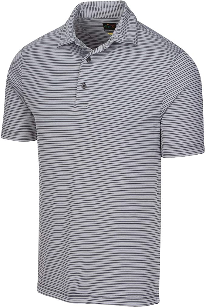 Mens Greg Norman ProTek Micro Stripe Golf Polo Shirts