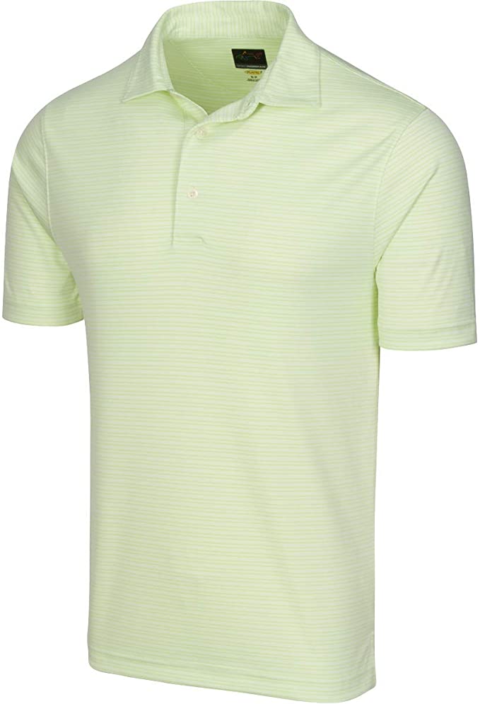 Greg Norman Mens ProTek Micro Stripe Golf Polo Shirts