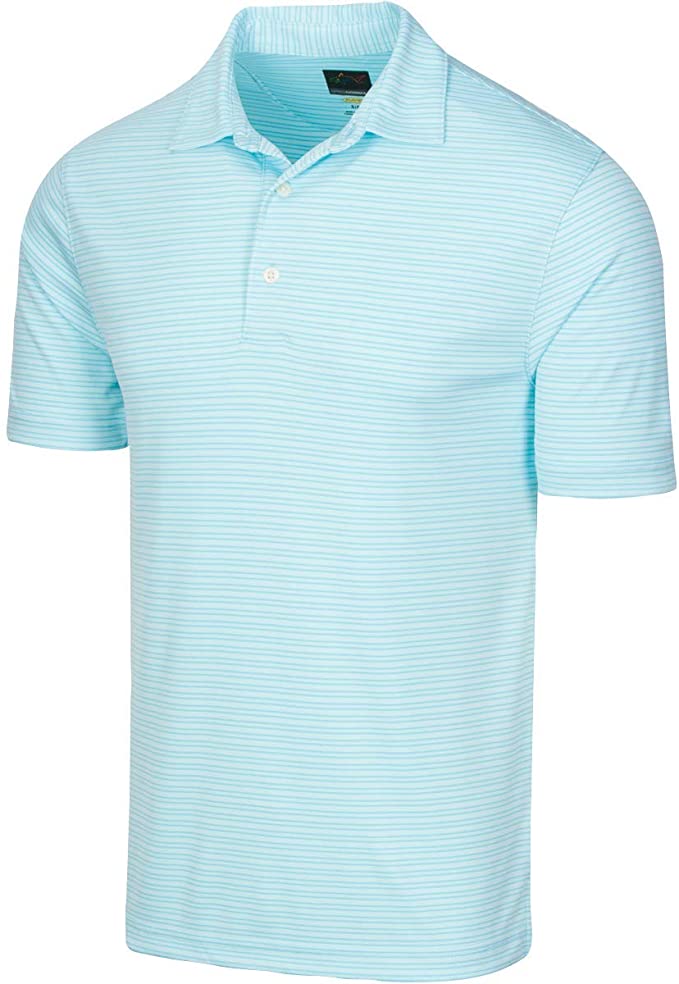 Greg Norman Mens ProTek Micro Stripe Golf Polo Shirts