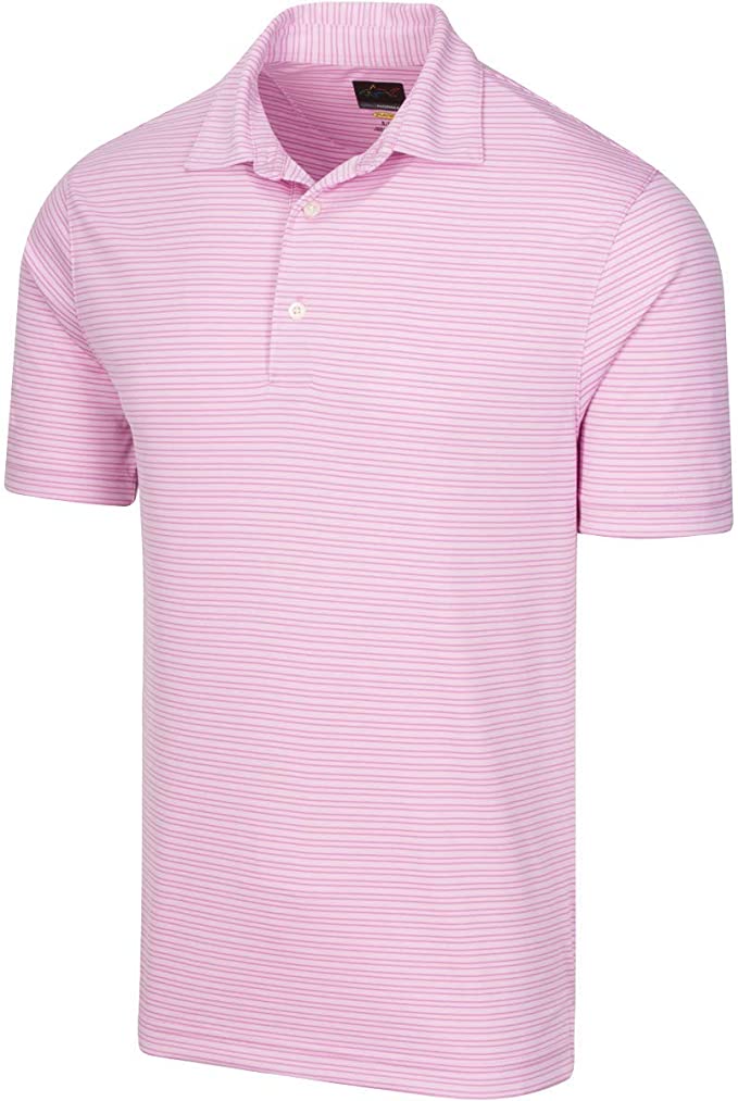Greg Norman Mens ProTek Micro Stripe Golf Polo Shirts