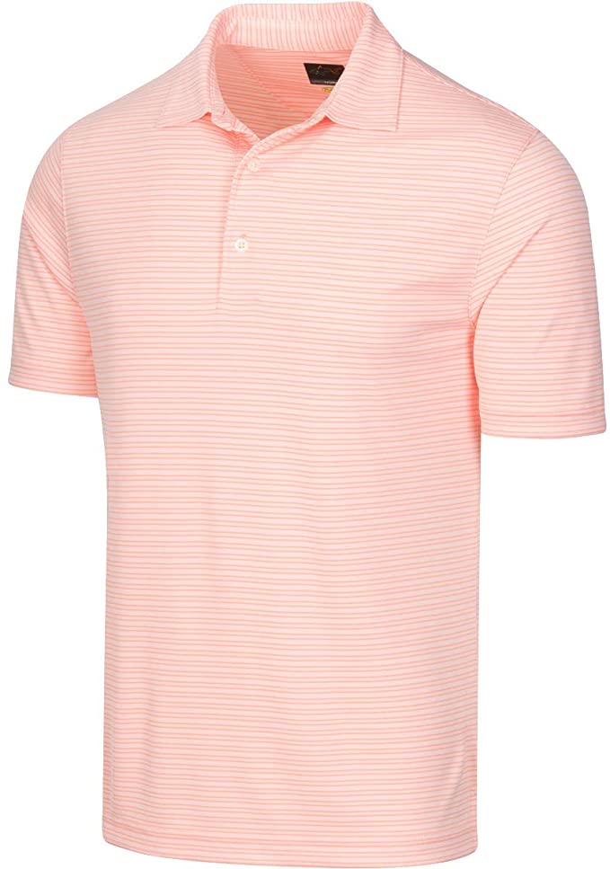 Greg Norman Mens ProTek Micro Stripe Golf Polo Shirts