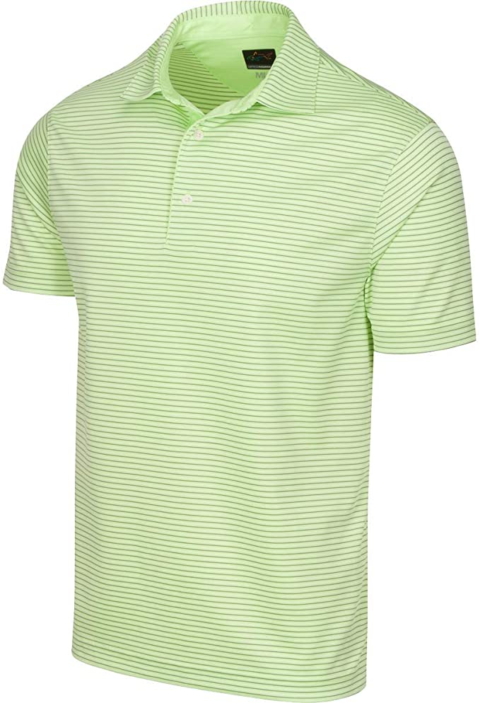 Mens Greg Norman ProTek Microlux Stripe Golf Polo Shirts