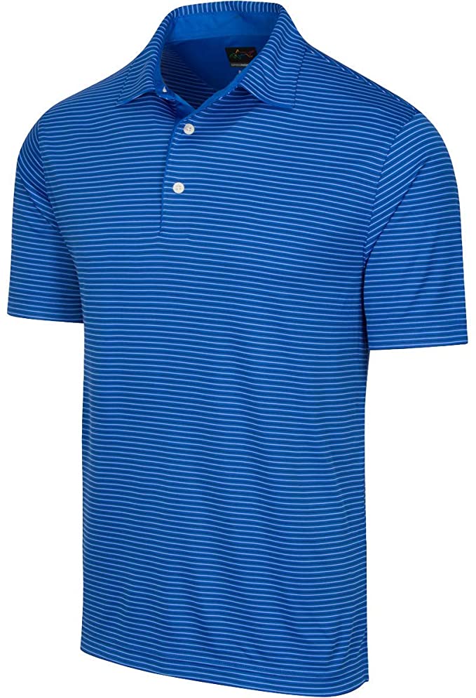 Greg Norman Mens ProTek Microlux Stripe Golf Polo Shirts