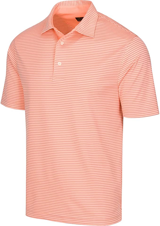 Greg Norman Mens ProTek Microlux Stripe Golf Polo Shirts