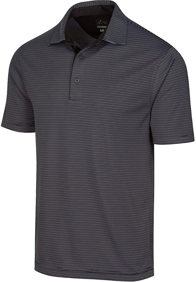 Greg Norman Mens ProTek Microlux Stripe Golf Polo Shirts