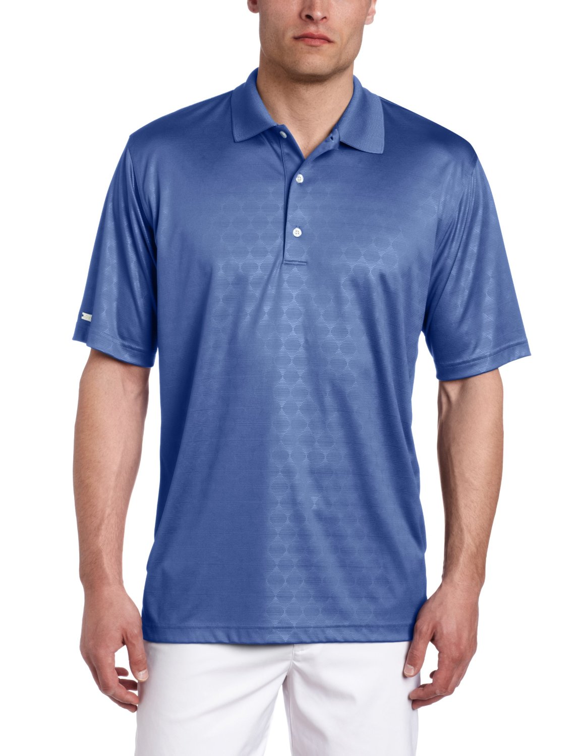 Greg Norman Mens Royal Embossed Polo Shirts