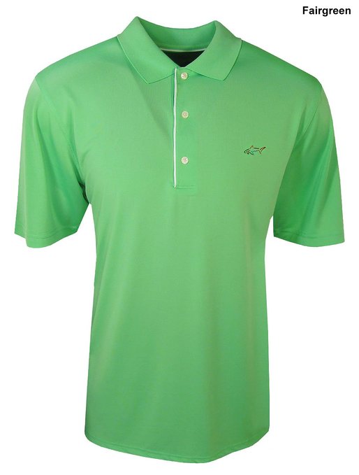 Mens Greg Norman Shark Chest Logo Golf Polo Shirts