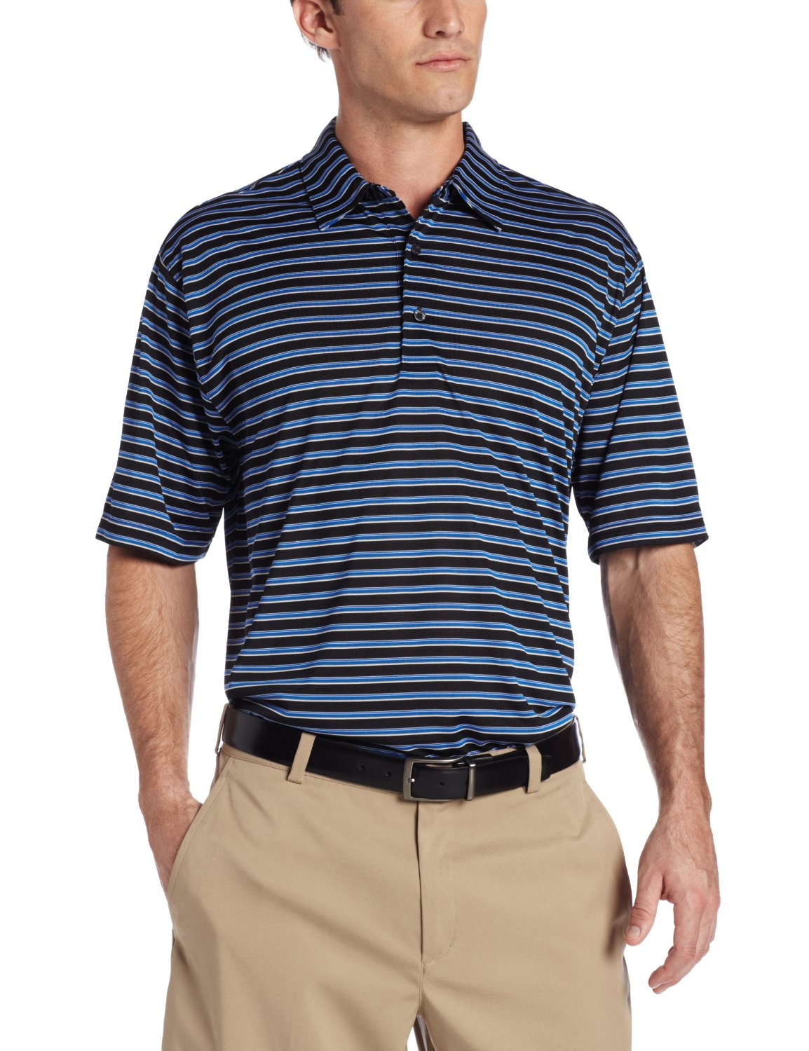 Mens Greg Norman Sorbtek Multi Stripe Golf Polo Shirts