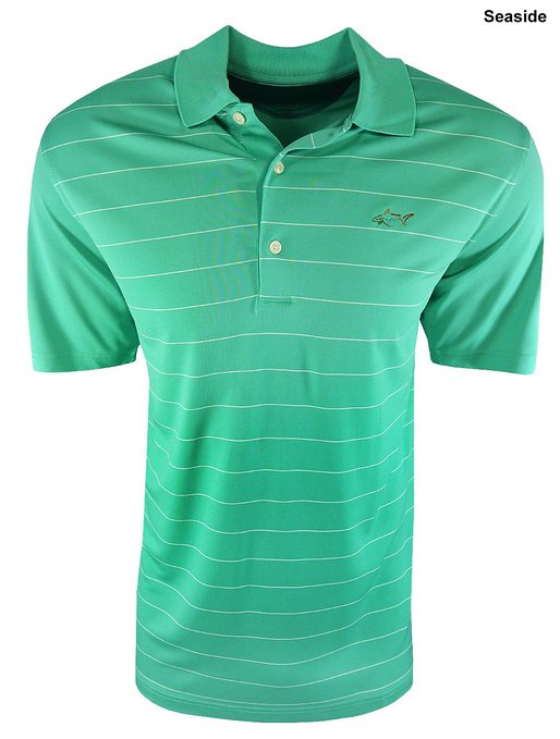 Mens Striped Front Golf Polo Shirts