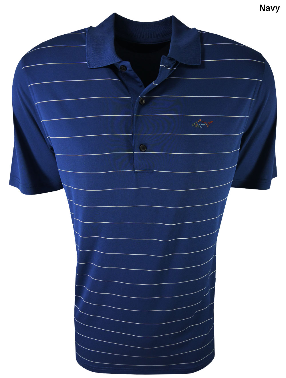 Mens Greg Norman Striped Front Golf Polo Shirts