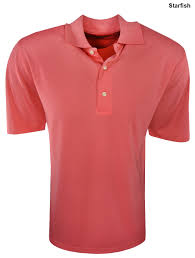 Greg Norman Textured Solid Front Golf Polo Shirts