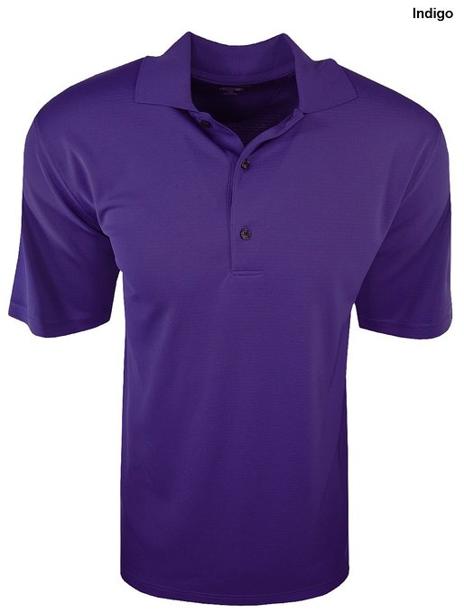 Mens Textured Solid Front Golf Polo Shirts