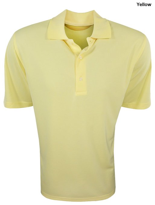 Mens Greg Norman Textured Solid Golf Polo Shirts